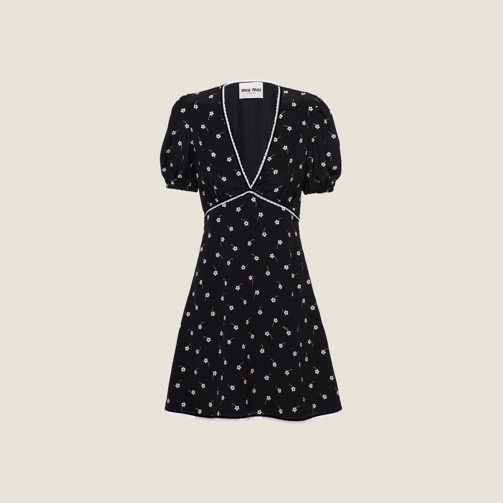 Miu Miu Crepe De Chine Mini-dress