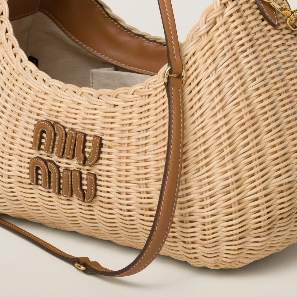Miu Miu Wander Wicker Handbag - Image 7
