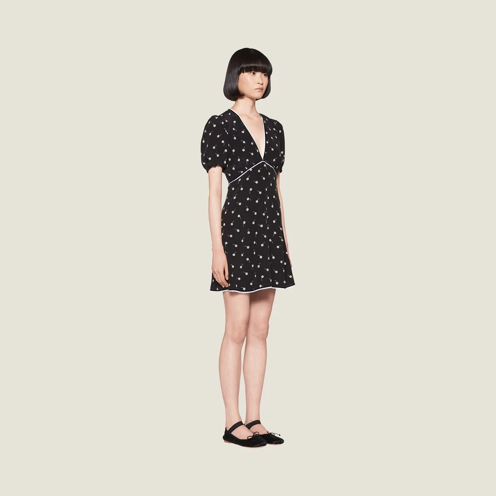 Miu Miu Crepe De Chine Mini-dress - Image 5