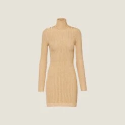 Miu Miu High-neck Lamé Dress