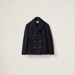 Miu Miu Double-breasted Cloth Peacoat Jacket