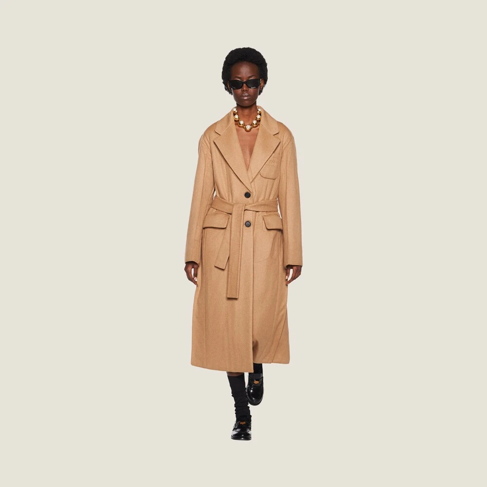 Miu Miu Padded Camel Velour Coat - Image 2