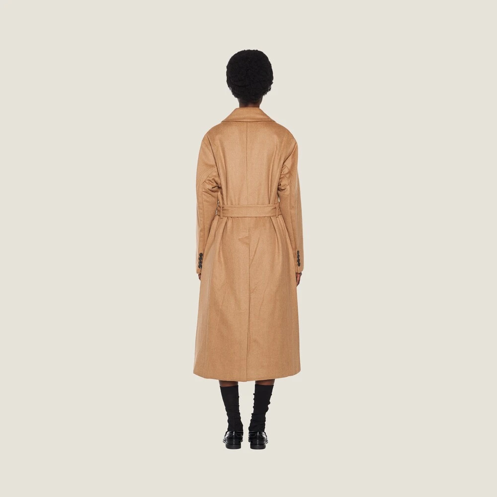 Miu Miu Padded Camel Velour Coat - Image 3