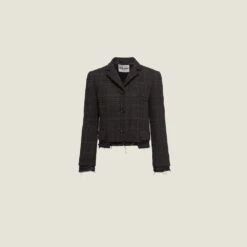 Miu Miu Single-breasted Plaid Jacket