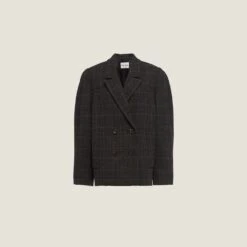 Miu Miu Double-breasted Plaid Jacket