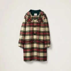 Miu Miu Single-breasted Plaid Cloth Coat