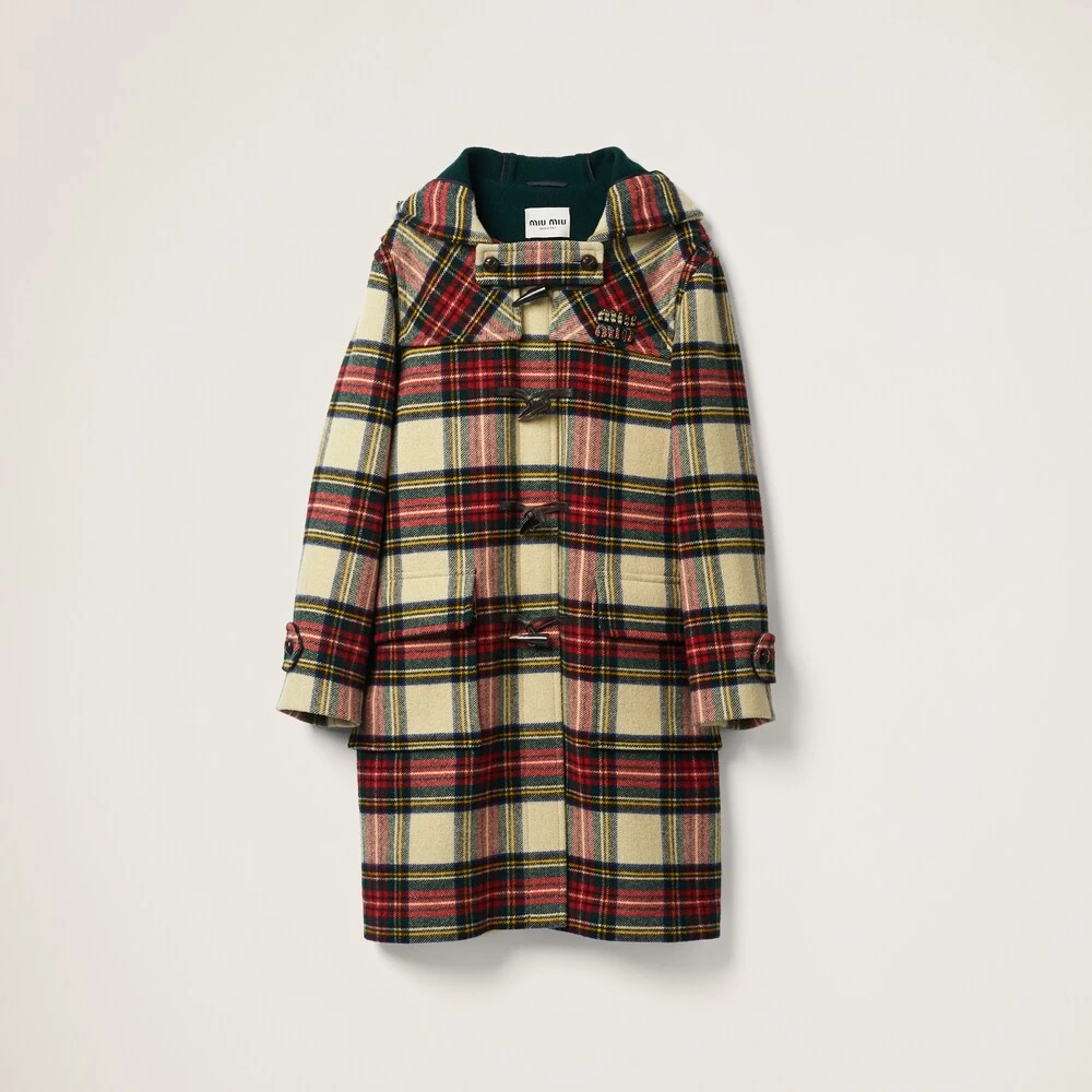Miu Miu Single-breasted Plaid Cloth Coat