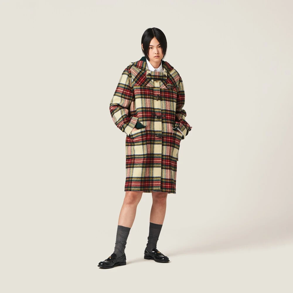 Miu Miu Single-breasted Plaid Cloth Coat - Image 2