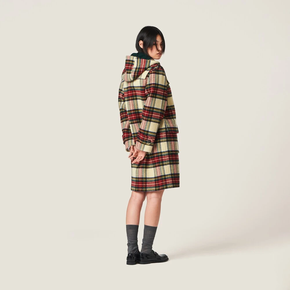Miu Miu Single-breasted Plaid Cloth Coat - Image 3