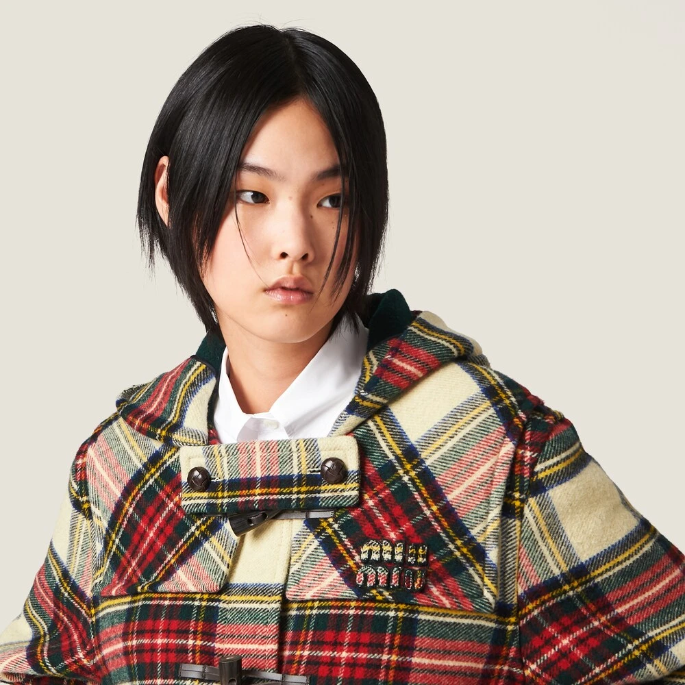 Miu Miu Single-breasted Plaid Cloth Coat - Image 4