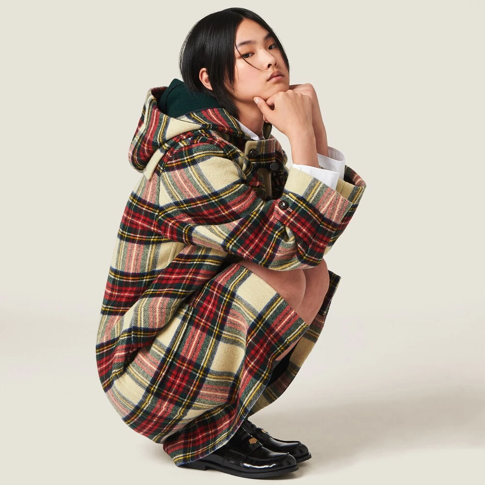 Miu Miu Single-breasted Plaid Cloth Coat - Image 5