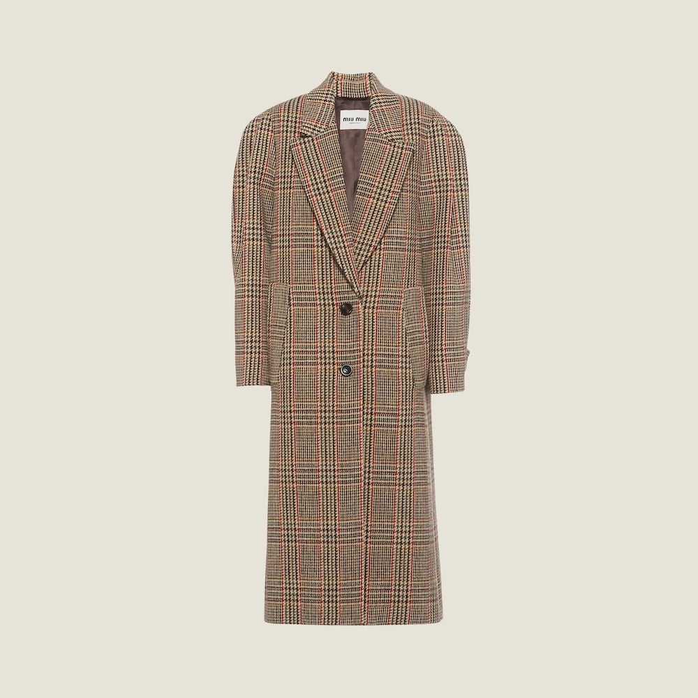 Miu Miu Oversized Plaid Coat