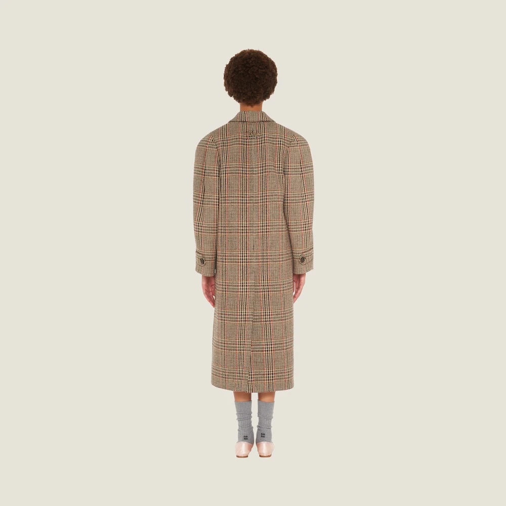 Miu Miu Oversized Plaid Coat - Image 3