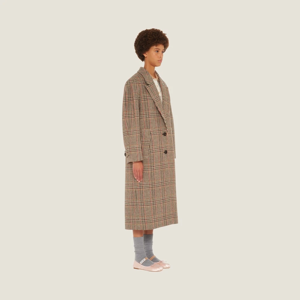 Miu Miu Oversized Plaid Coat - Image 5