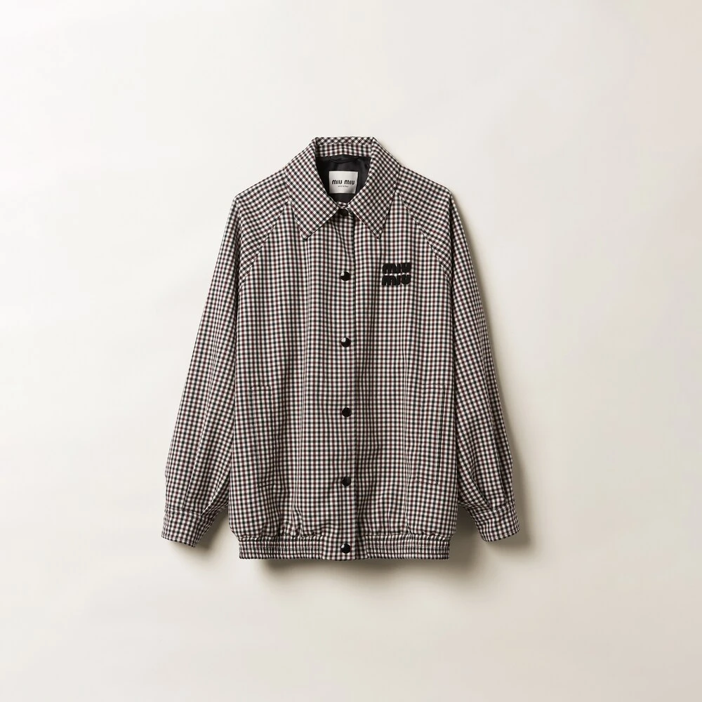 Miu Miu Gingham Check Blouson Jacket