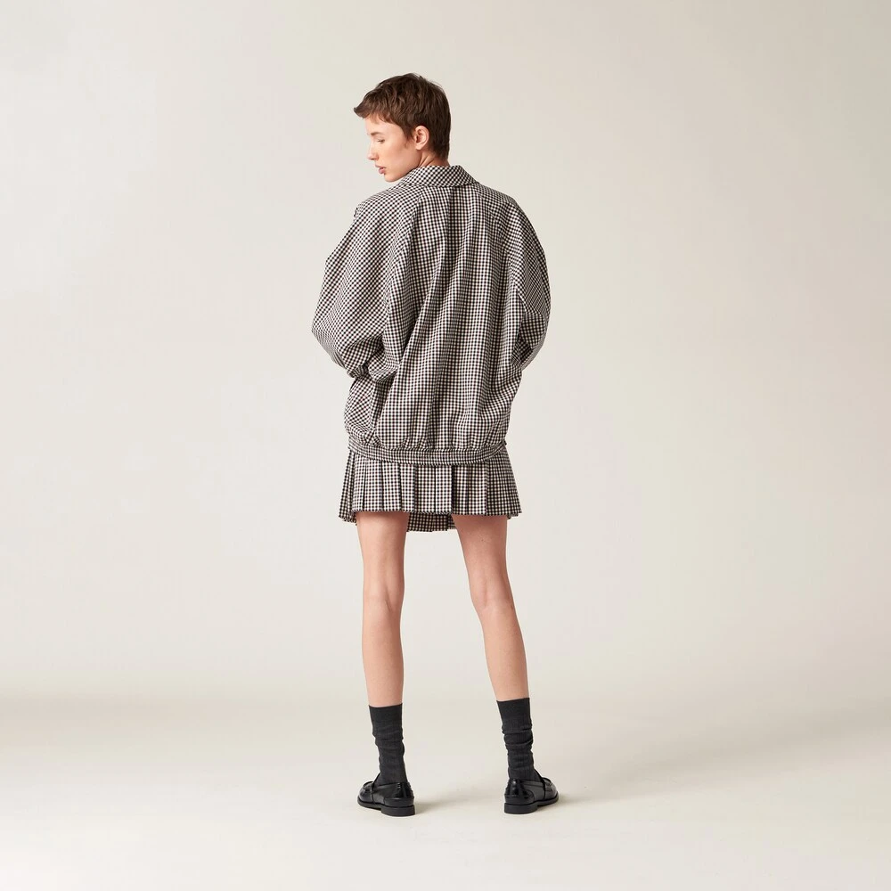 Miu Miu Gingham Check Blouson Jacket - Image 3
