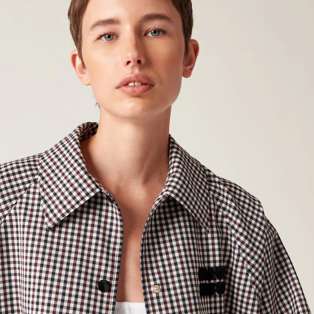Miu Miu Gingham Check Blouson Jacket - Image 5