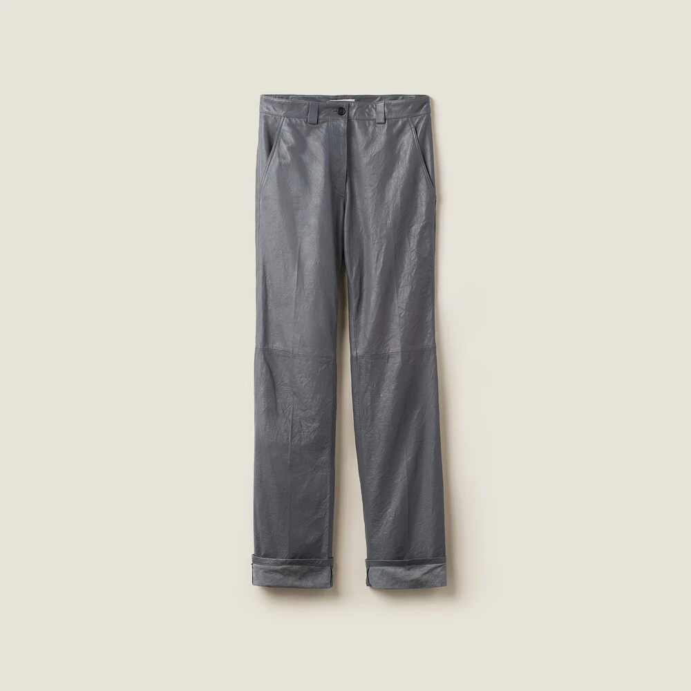Miu Miu Wrinkled Nappa Leather Pants