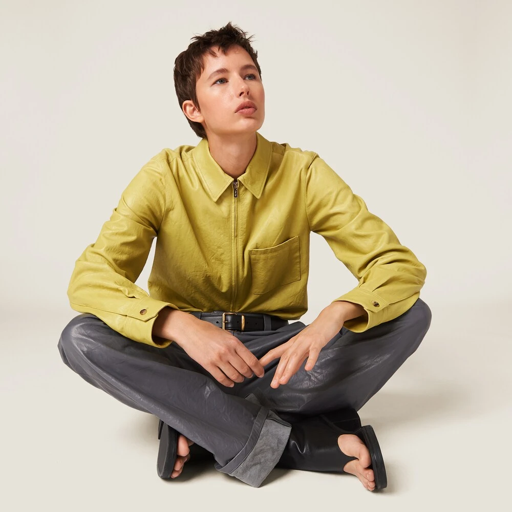 Miu Miu Wrinkled Nappa Leather Pants - Image 4