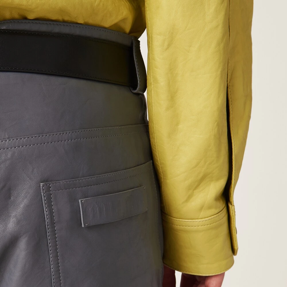 Miu Miu Wrinkled Nappa Leather Pants - Image 5