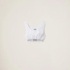 Miu Miu Embroidered Poplin Top
