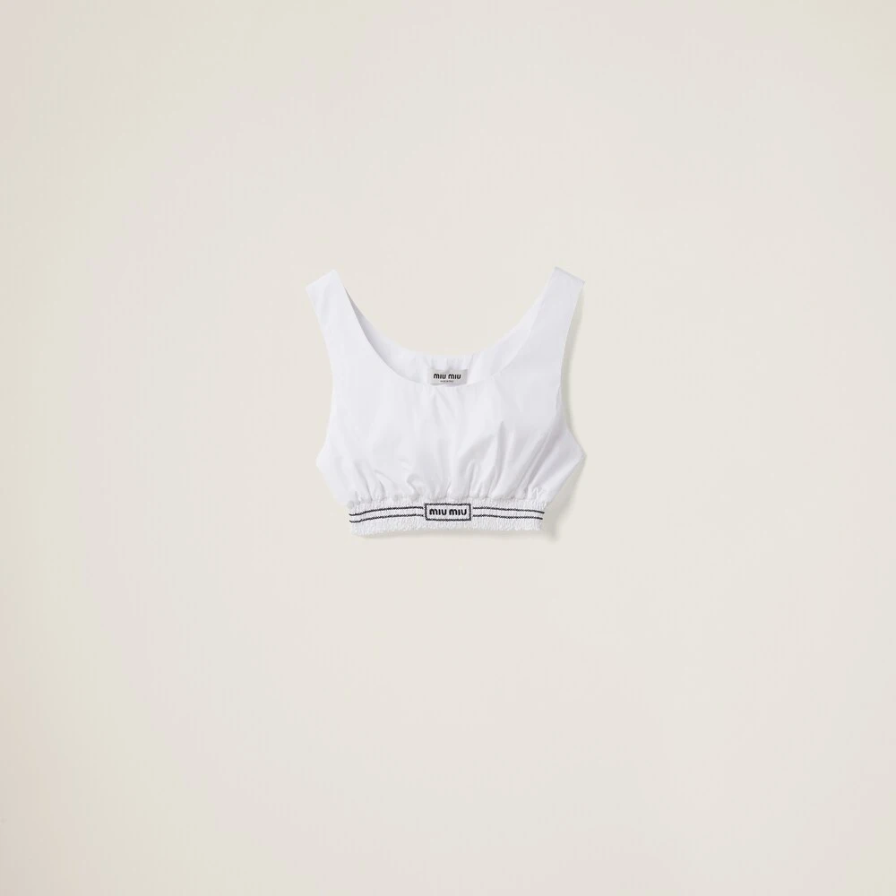 Miu Miu Embroidered Poplin Top