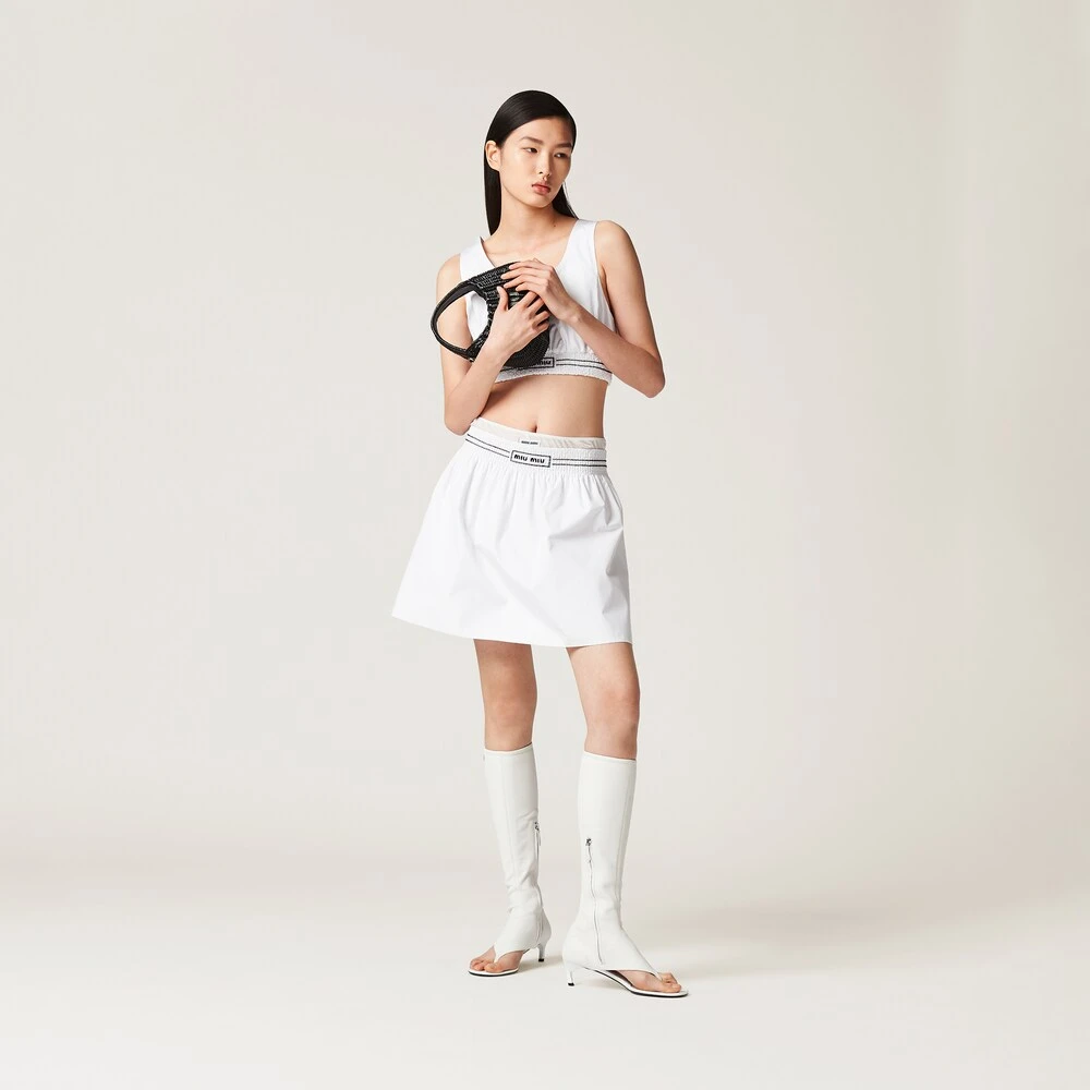 Miu Miu Embroidered Poplin Top - Image 2