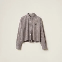 Miu Miu Gingham Check Poplin Shirt