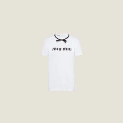 Miu Miu Cotton T-shirt With Bow