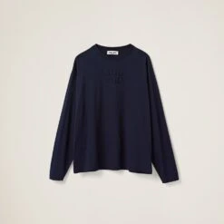 Miu Miu Cotton T-shirt With Embroidered Logo