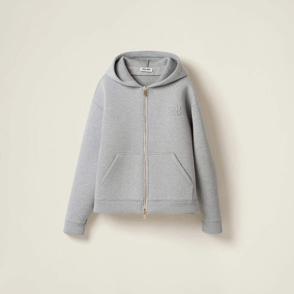 Miu Miu Embroidered Cotton Hoodie