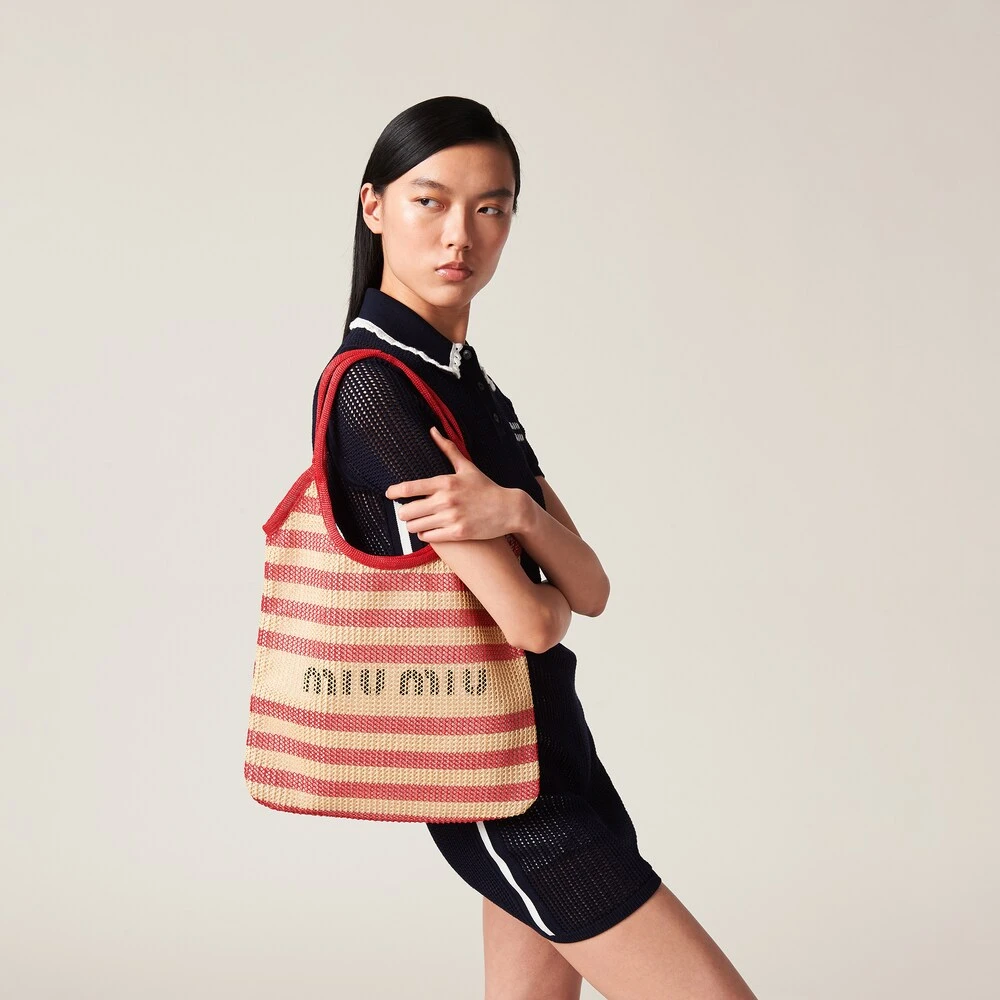 Miu Miu Fabric And Linen Tote Bag - Image 2