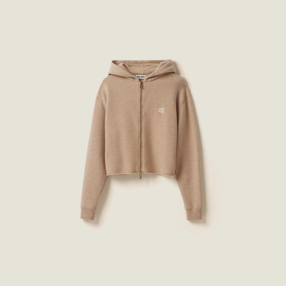 Miu Miu Wool And Cashmere Hoodie Jacket