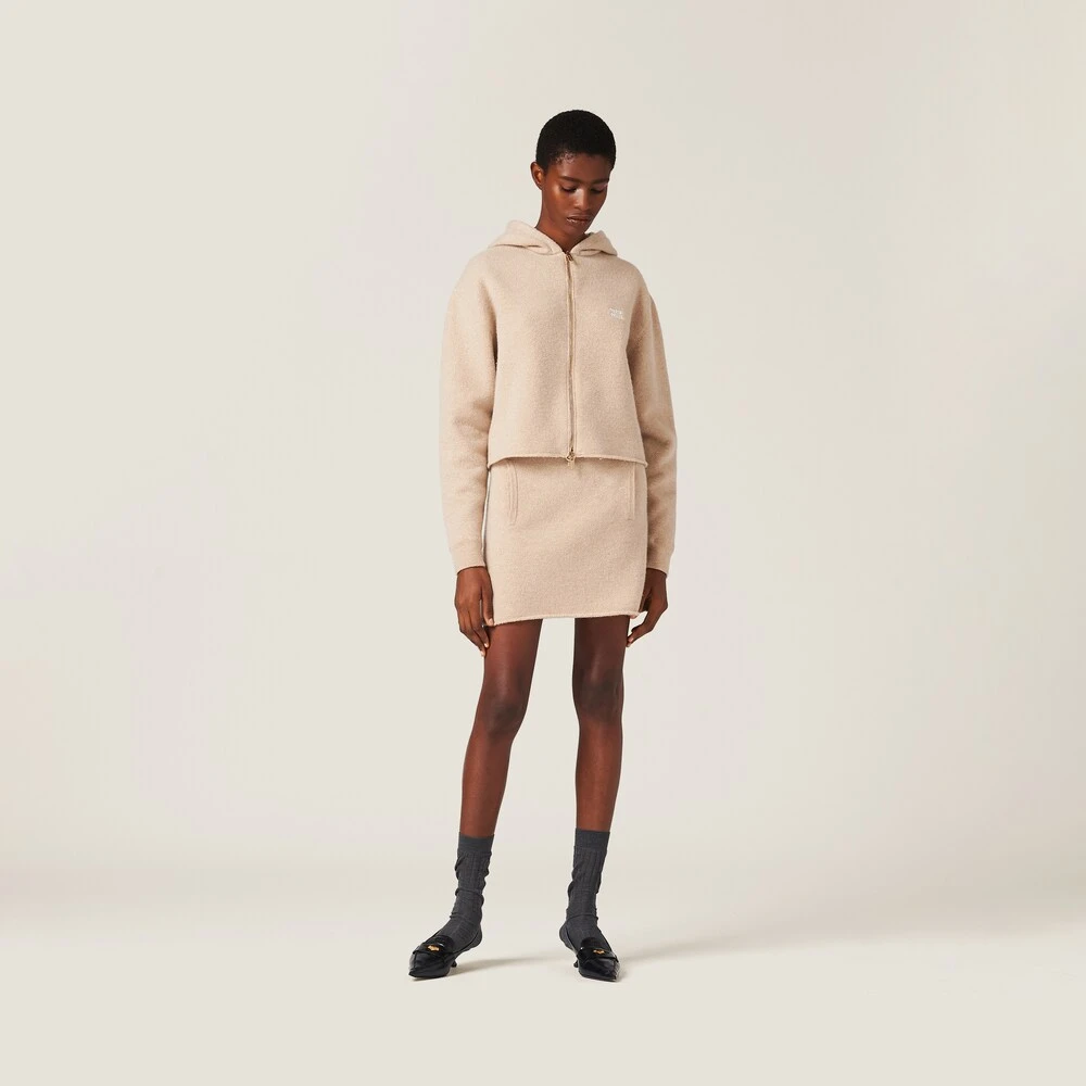 Miu Miu Wool And Cashmere Hoodie Jacket - Image 2