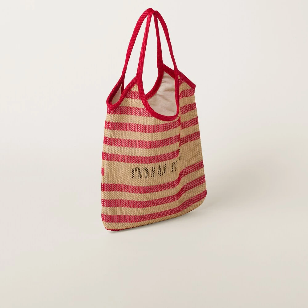 Miu Miu Fabric And Linen Tote Bag - Image 3