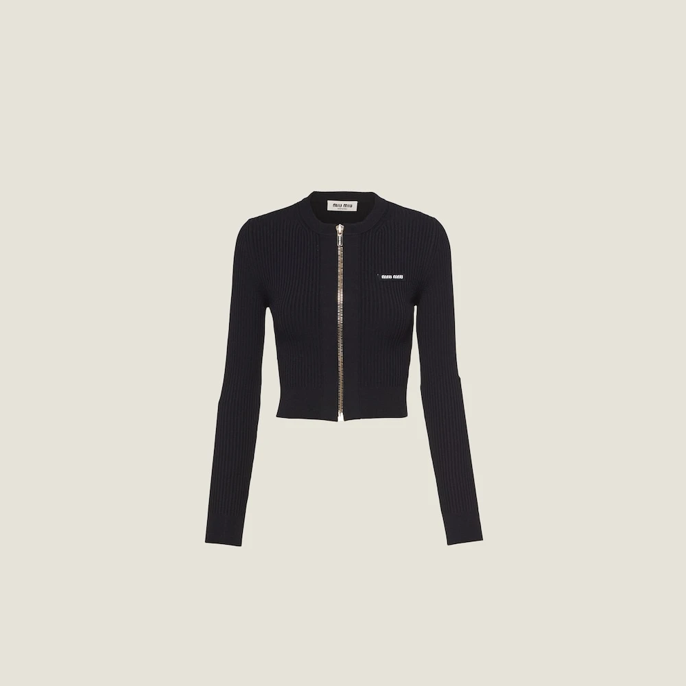 Miu Miu Viscose Crew-neck Cardigan