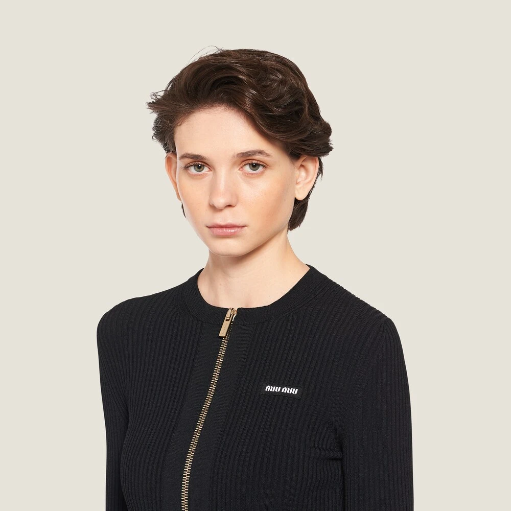 Miu Miu Viscose Crew-neck Cardigan - Image 4