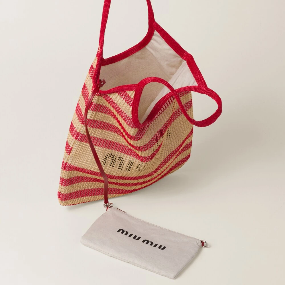 Miu Miu Fabric And Linen Tote Bag - Image 8