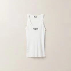 Miu Miu Cotton Knit Tank Top