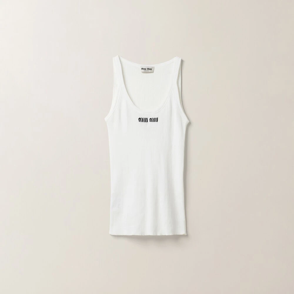 Miu Miu Cotton Knit Tank Top