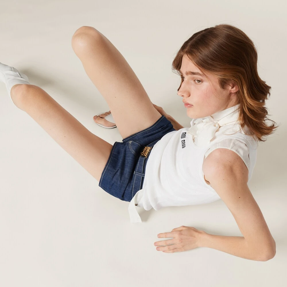 Miu Miu Cotton Knit Tank Top - Image 4