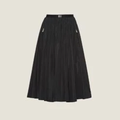 Miu Miu Full Technical Silk Skirt