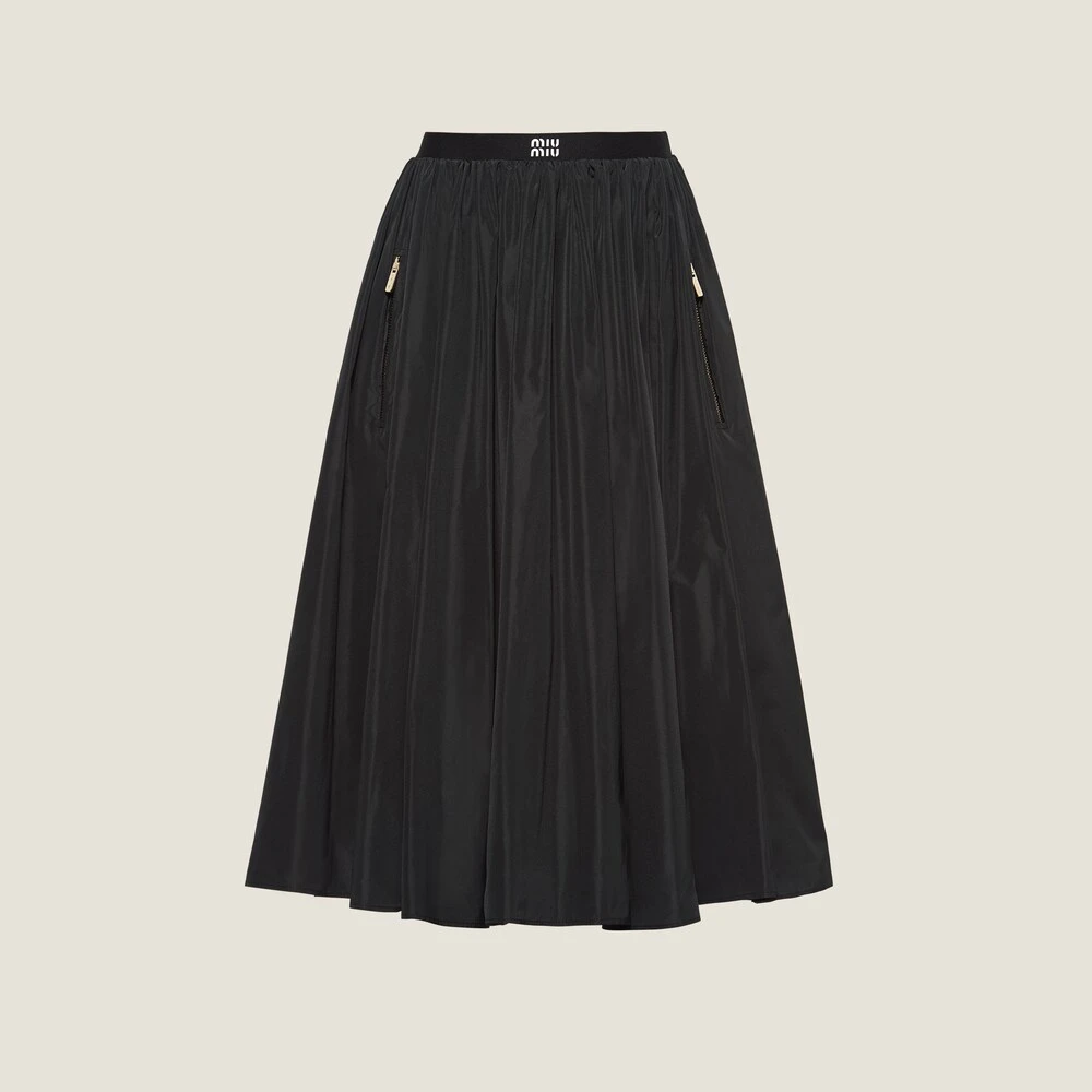 Miu Miu Full Technical Silk Skirt