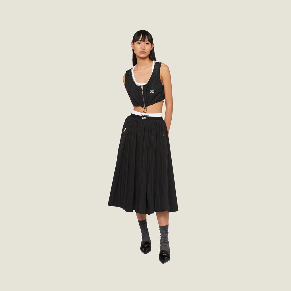 Miu Miu Full Technical Silk Skirt - Image 2