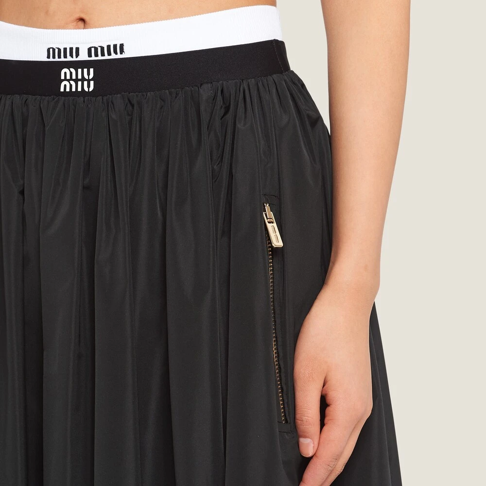 Miu Miu Full Technical Silk Skirt - Image 4