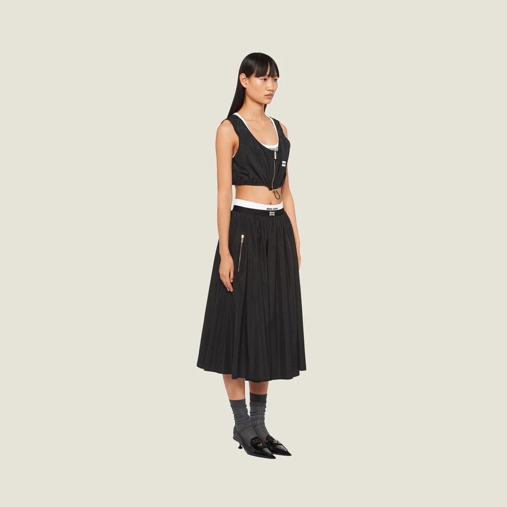 Miu Miu Full Technical Silk Skirt - Image 5