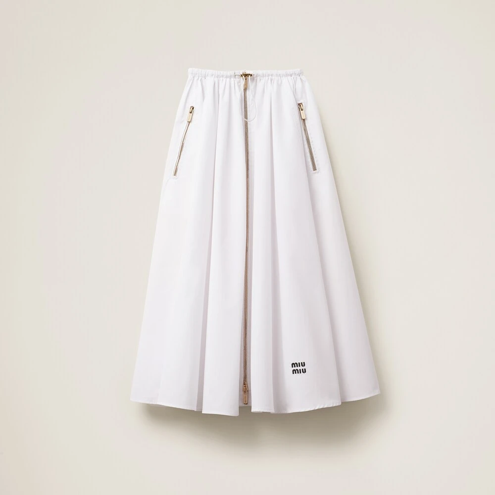 Miu Miu Long Poplin Skirt