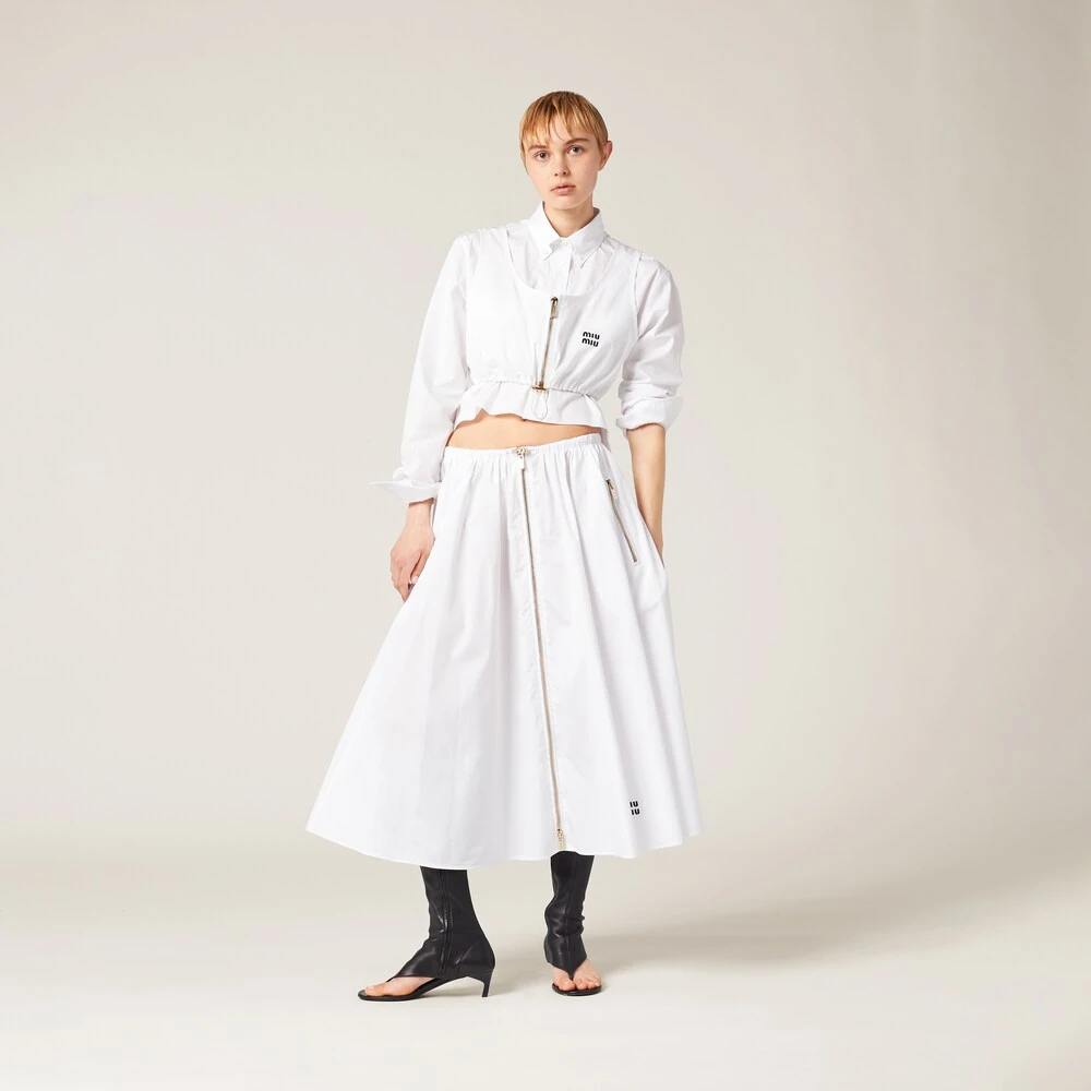 Miu Miu Long Poplin Skirt - Image 2