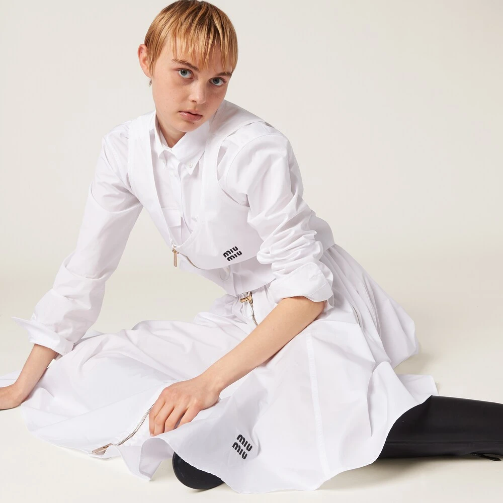 Miu Miu Long Poplin Skirt - Image 5