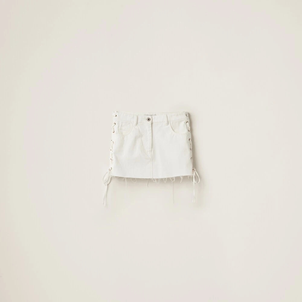 Miu Miu White Denim Miniskirt